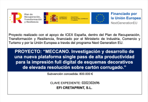 Award 6: Image of the. ICEX Spain Foreign Trade Institute grant for funds to support R&D programs.