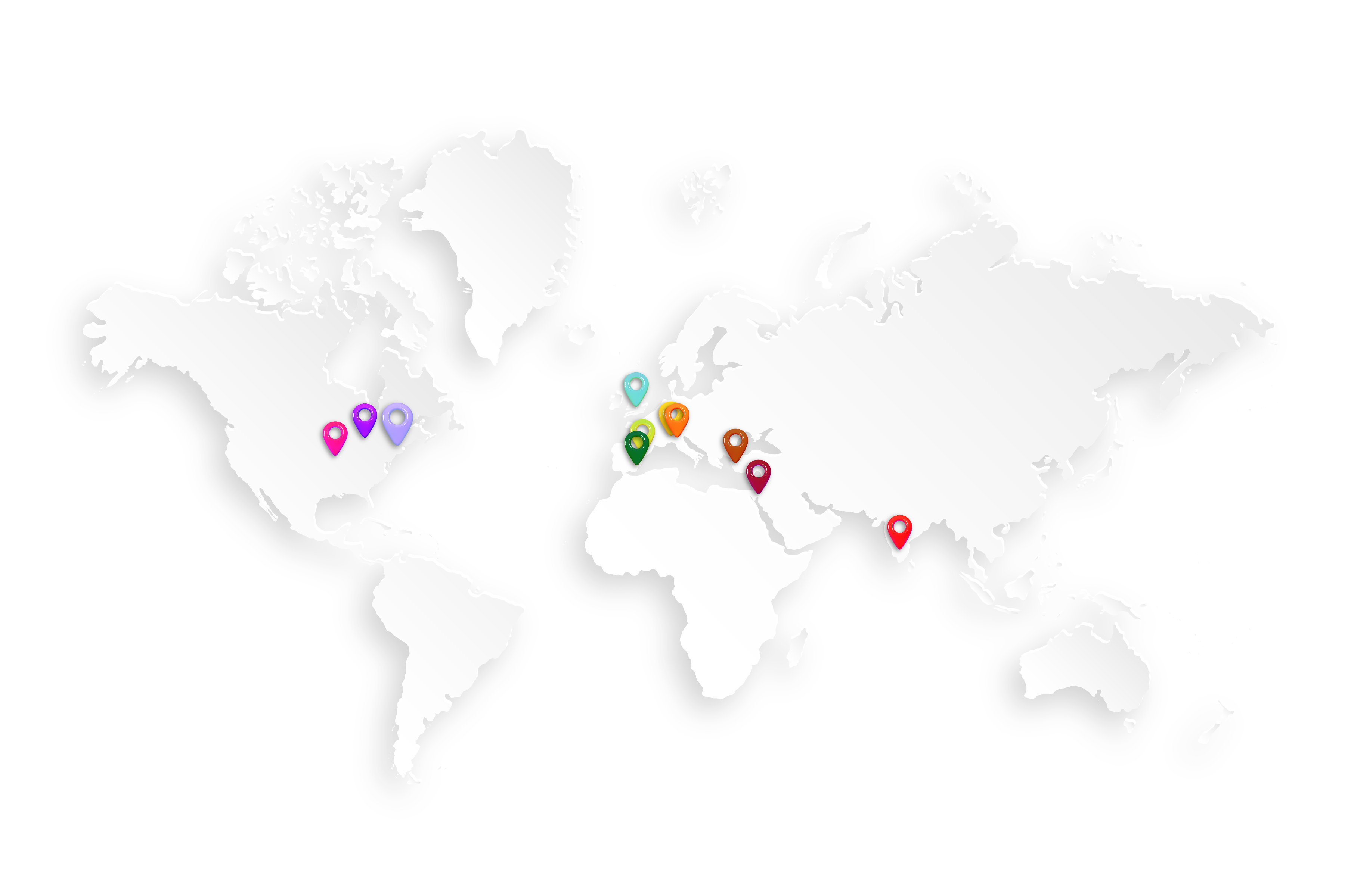 World map graphic highlighting global EFI office and service locations to show the company’s worldwide presence